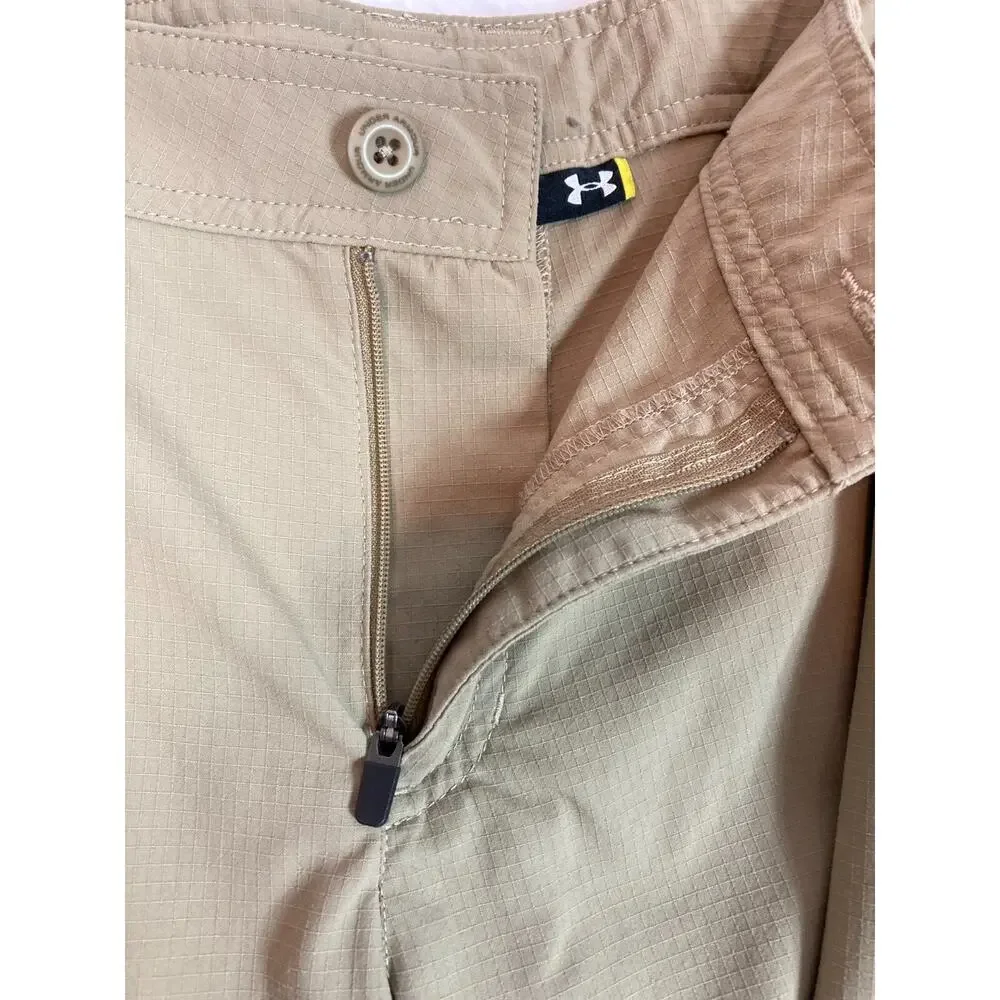 Under Armour Youth XL Khaki Nylon Hybrid Cargo Shorts Ripstop‎ Hiking Outdoor